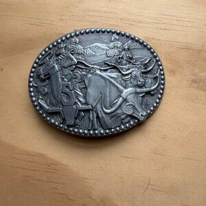 Award Design Medals Zee Series Cowboy Rodeo Belt Buckle With Longhorn & Horses
